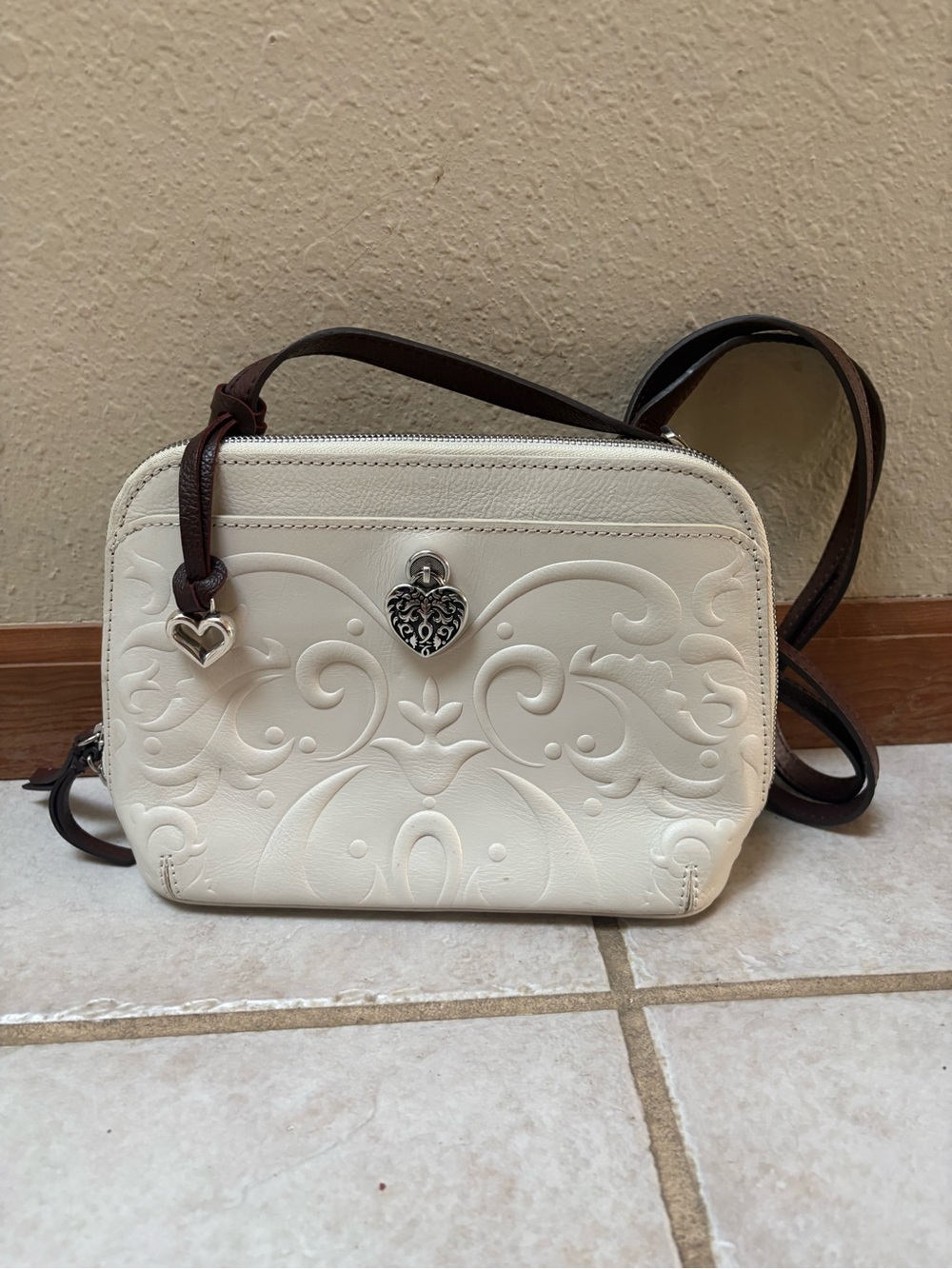 Elegant Ivory Brighton  Alexa Domed Organizer Crossbody